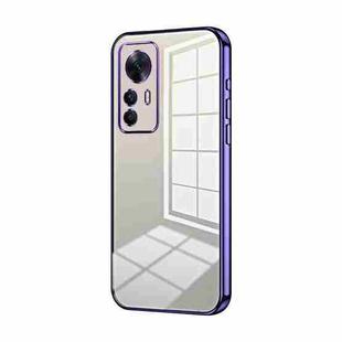 For Xiaomi Redmi K50 Ultra / Xiaomi 12T Transparent Plating Fine Hole Phone Case(Purple)