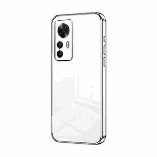 For Xiaomi Redmi K50 Ultra / Xiaomi 12T Transparent Plating Fine Hole Phone Case(Silver)