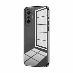 For Xiaomi Redmi K50 Gaming / Poco F4 GT Transparent Plating Fine Hole Phone Case(Black)