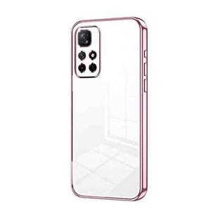 For Xiaomi Redmi Note 11T 5G/Note 11S 5G Transparent Plating Fine Hole Phone Case(Pink)