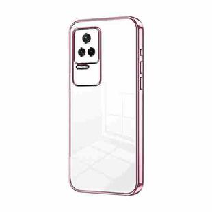 For Xiaomi Redmi K50 / K50 Pro Transparent Plating Fine Hole Phone Case(Pink)