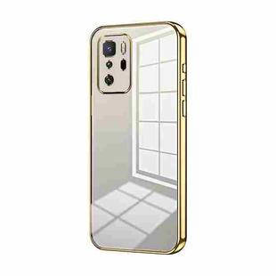 For Xiaomi Redmi Note 10 Pro 5G/Poco X3 GT Transparent Plating Fine Hole Phone Case(Gold)