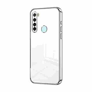 For Xiaomi Redmi Note 8 / Note 8 2021 Transparent Plating Fine Hole Phone Case(Silver)