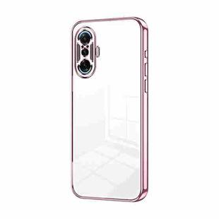 For Xiaomi Redmi K40 Gaming/Poco F3 GT Transparent Plating Fine Hole Phone Case(Pink)