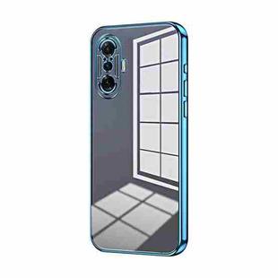 For Xiaomi Redmi K40 Gaming/Poco F3 GT Transparent Plating Fine Hole Phone Case(Blue)