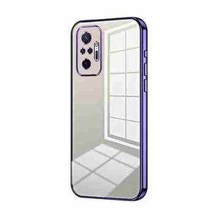 For Xiaomi Redmi Note 10 Pro/10 Pro Max Transparent Plating Fine Hole Phone Case(Purple)