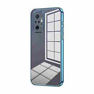 For Xiaomi Redmi Note 10 Pro/10 Pro Max Transparent Plating Fine Hole Phone Case(Blue)
