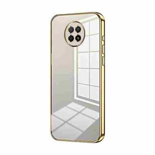 For Xiaomi Redmi Note 9 5G / Note 9T Transparent Plating Fine Hole Phone Case(Gold)