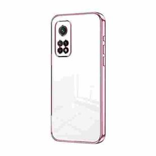 For Xiaomi Redmi K30S / Mi 10T Pro 5G Transparent Plating Fine Hole Phone Case(Pink)