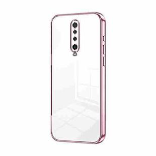 For Xiaomi Redmi K30 / K30 5G Transparent Plating Fine Hole Phone Case(Pink)