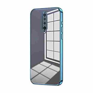 For Xiaomi Redmi K30 / K30 5G Transparent Plating Fine Hole Phone Case(Blue)
