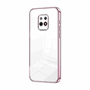 For Xiaomi Redmi 10X 5G Transparent Plating Fine Hole Phone Case(Pink)