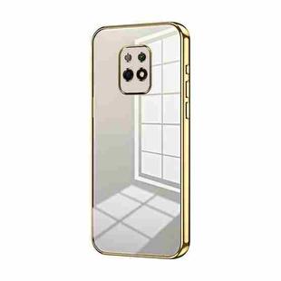 For Xiaomi Redmi 10X 5G Transparent Plating Fine Hole Phone Case(Gold)