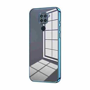 For Xiaomi Redmi Note 9 / 10X 4G Transparent Plating Fine Hole Phone Case(Blue)