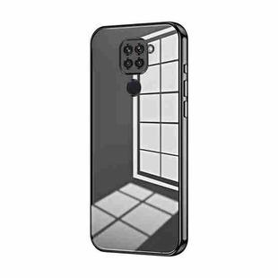 For Xiaomi Redmi Note 9 / 10X 4G Transparent Plating Fine Hole Phone Case(Black)