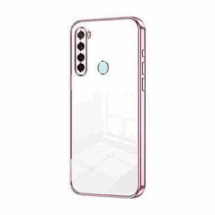 For Xiaomi Redmi Note 8T Transparent Plating Fine Hole Phone Case(Pink)