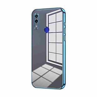 For Xiaomi Redmi Note 7 / Note 7 Pro Transparent Plating Fine Hole Phone Case(Blue)