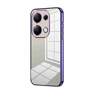 For Xiaomi Redmi Note 13 Pro 4G Transparent Plating Fine Hole Phone Case(Purple)