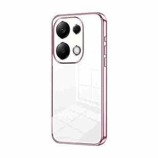 For Xiaomi Redmi Note 13 Pro 4G Transparent Plating Fine Hole Phone Case(Pink)