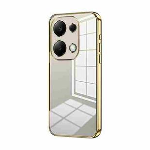 For Xiaomi Redmi Note 13 Pro 4G Transparent Plating Fine Hole Phone Case(Gold)