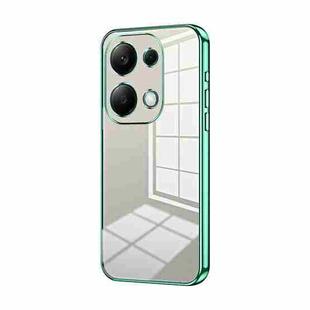 For Xiaomi Redmi Note 13 Pro 4G Transparent Plating Fine Hole Phone Case(Green)