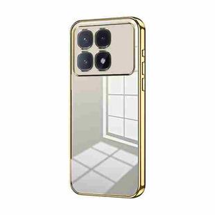 For Xiaomi Redmi K70 Ultra Transparent Plating Fine Hole Phone Case(Gold)