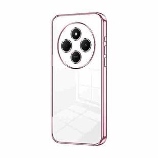 For Xiaomi Redmi 14R Transparent Plating Fine Hole Phone Case(Pink)