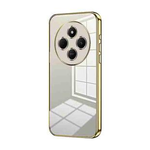 For Xiaomi Redmi 14R Transparent Plating Fine Hole Phone Case(Gold)