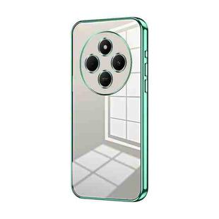 For Xiaomi Redmi 14R Transparent Plating Fine Hole Phone Case(Green)