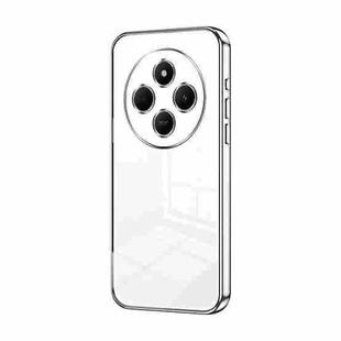 For Xiaomi Redmi 14R Transparent Plating Fine Hole Phone Case(Silver)