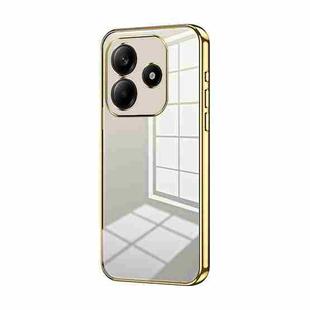 For Xiaomi Redmi Note 14 5G Transparent Plating Fine Hole Phone Case(Gold)