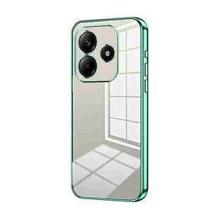 For Xiaomi Redmi Note 14 5G Transparent Plating Fine Hole Phone Case(Green)