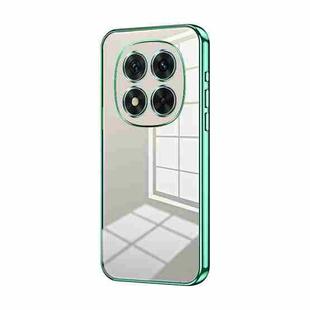 For Xiaomi Redmi Note 14 Pro 5G Transparent Plating Fine Hole Phone Case(Green)