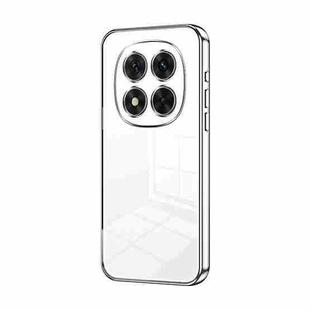 For Xiaomi Redmi Note 14 Pro 5G Transparent Plating Fine Hole Phone Case(Silver)