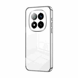 For Xiaomi Redmi Note 14 Pro+ 5G Transparent Plating Fine Hole Phone Case(Silver)