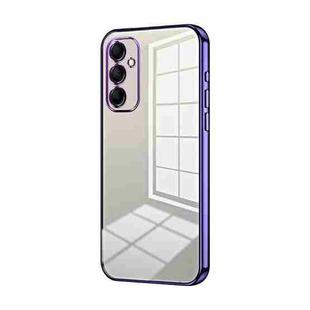 For Samsung Galaxy M14 Transparent Plating Fine Hole Phone Case(Purple)