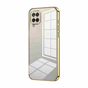 For Samsung Galaxy A12 4G / 5G Transparent Plating Fine Hole Phone Case(Gold)