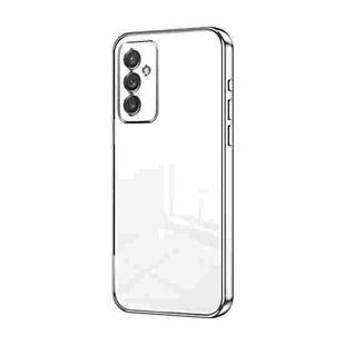 For Samsung Galaxy A82 5G Transparent Plating Fine Hole Phone Case(Silver)