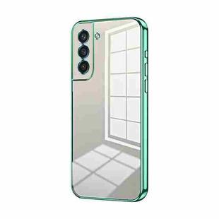 For Samsung Galaxy S21 FE 5G Transparent Plating Fine Hole Phone Case(Green)