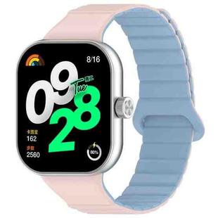 For Xiaomi Mi Band 8 Pro / Redmi Watch 4 Two Color Magnetic Silicone Watch Band(Pink Blue)