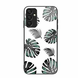 For Samsung Galaxy A25 5G Colorful Painted Glass Phone Case(Banana Leaf)