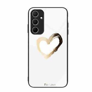 For Samsung Galaxy A55 5G Colorful Painted Glass Phone Case(Golden Love)