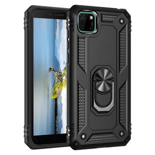 For Huawei Y5p Shockproof TPU + PC Protective Case with 360 Degree Rotating Holder(Black)