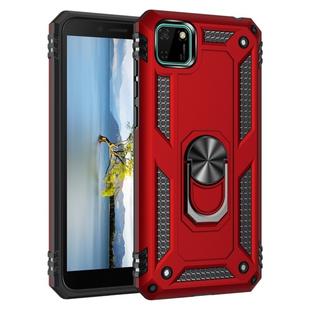 For Huawei Y5p Shockproof TPU + PC Protective Case with 360 Degree Rotating Holder(Red)