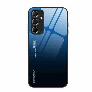 For Samsung Galaxy A55 5G Gradient Color Glass Phone Case(Blue Black)