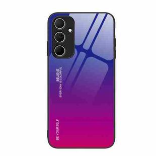 For Samsung Galaxy A35 5G Gradient Color Glass Phone Case(Purple Red)