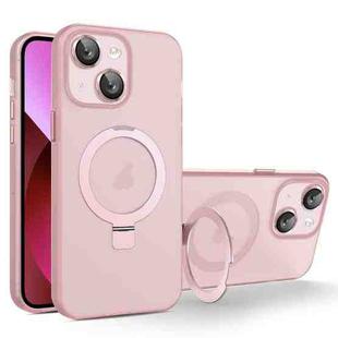 For iPhone 13 MagSafe Holder PC Hybrid TPU Phone Case(Pink)