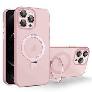 For iPhone 12 Pro MagSafe Holder PC Hybrid TPU Phone Case(Pink)