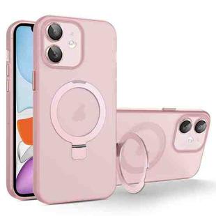 For iPhone 11 MagSafe Holder PC Hybrid TPU Phone Case(Pink)