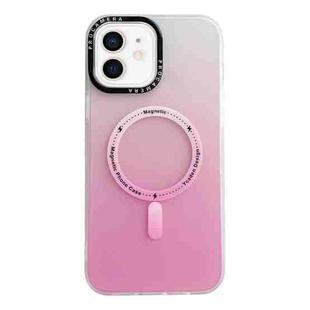 For iPhone 12 mini Gradient IMD PC Hybrid TPU MagSafe Phone Case(Pink)